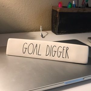 Rae Dunn Goal Digger Desk Name Plate
